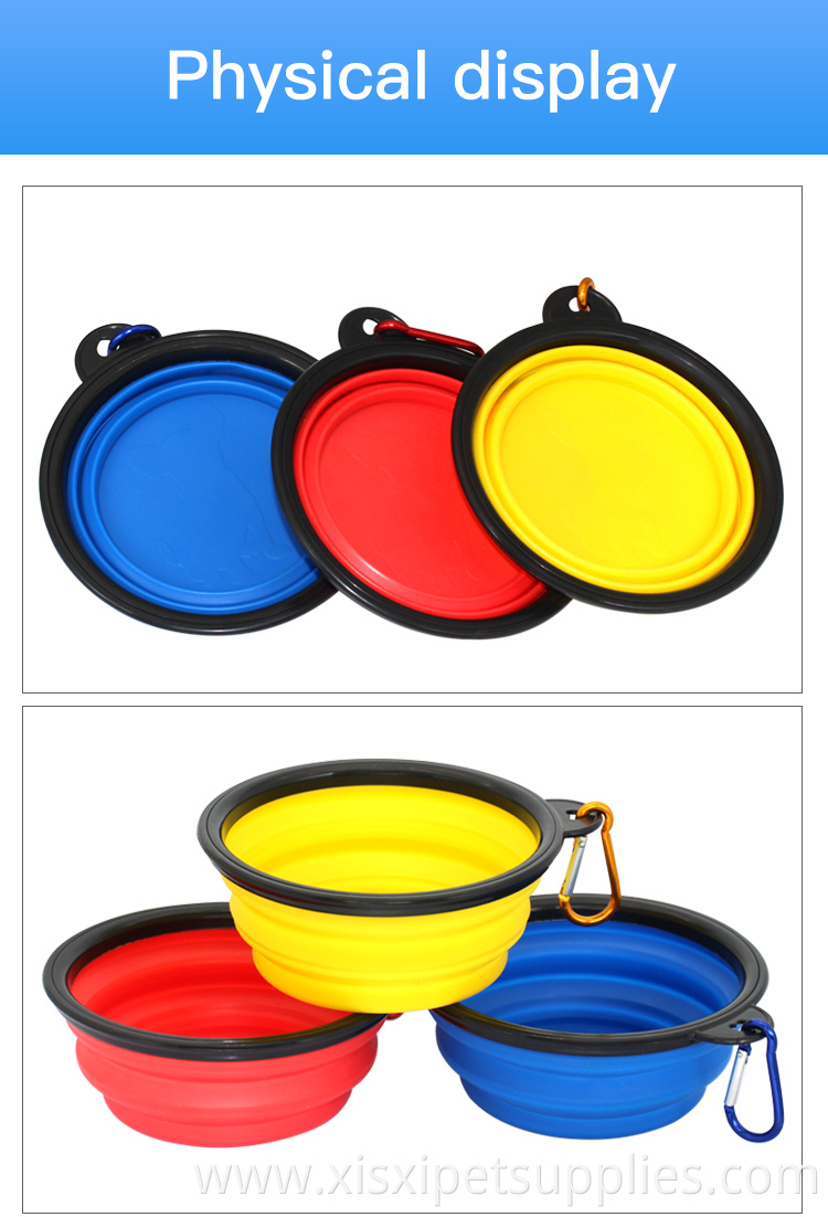 Factory Wholesale Outdoor Travel Portable Foldable Dog Water Food Bowl Collapsible Pet Dog Bowl